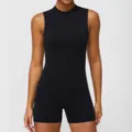 Combinaison de yoga sans manches noire sport fitness pour femme tenue d'entraînement - XL / Noir