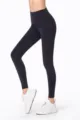 Pantaloni da yoga vita alta donna, leggings sportivi fitness neri modellanti ed elastici - Taglia S / Blu Notte