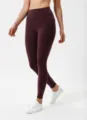 Pantaloni da yoga a vita alta bordeaux, perfetti per il fitness, lo sport e l'allenamento quotidiano. - Rosso Mogao