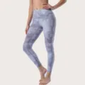 Leggings de yoga tie-dye taille haute pour femme, pantalon de fitness sans couture gris. - 4/XS / Gris graphite
