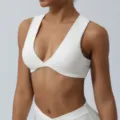 Soutien-gorge de sport blanc rembourre yoga fitness salle de sport pour femmes top - XL / Blanc Nuage