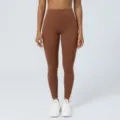 Leggings yoga marrone vita alta donna fitness corsa sport tights palestra marrone - Taglia S / Pantaloni e gonne / Marrone