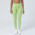 Legging de yoga taille haute vert clair, pantalon de sport extensible pour femmes. - S / Vert Herbe