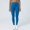 Leggings de yoga bleus taille haute pour femmes, pantalon de fitness extensible pour le sport. - Bleu