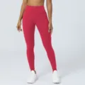 Hoge taille naadloze yoga leggings voor vrouwen sneldrogende fitness broek sportkleding - Rood