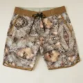 Pantaloncini mare uomo asciugatura rapida pantaloncini da surf con stampa geometrica e lacci. - 076# Giallo terra