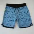 Pantaloncini da surf uomo asciugatura rapida, stampa tropicale ed elastico in vita. - 34 / 073# Blu chiaro