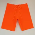 Pantaloncini da mare elasticizzati tinta unita uomo costume da bagno surf sportivi - Taglia 28 / arancio-rosso