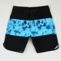 Pantaloncini da mare uomo asciugatura rapida, bermuda surf con fascia tie-dye blu. - 34 / 075# Blu