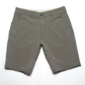 Detailed view of men casual quick dry shorts showing fabric texture and neat stitching. - Size 30 / Gray