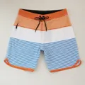 Pantaloncini da mare a righe da uomo, costume da surf asciugatura rapida con tasca e coulisse. - 075# Arancione