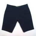 Close up detail of mens dark blue casual shorts waistband button and clean stitching design. - Size 30 / Dark Royal Blue