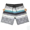 Pantaloncini da Bagno Elasticizzati Uomo Asciugatura Rapida Spiaggia Grigio a Righe - 087# Grigio con tasche laterali