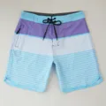 Pantaloncini da bagno uomo rigati asciugatura rapida con coulisse e tasca per surf al mare - 075# Viola