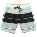 Pantaloncini da bagno uomo ad asciugatura rapida con righe nero grigio e coulisse. - 077# Grigio
