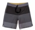 Close-up detail of mens colorblocked board shorts with elastic drawstring waist and quick dry fabric. - Size 28 / 161# Grey