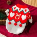 Christmas pet knitted sweater for cats and dogs, cute bear and heart pattern, warm winter clothes. - XS (Recommended Weight 0.5-1.5kg) / Miya White Bear