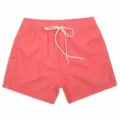 Pantaloncini da bagno rosa tinta unita da uomo con coulisse bianca per il mare. - 808# Rosso