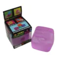 Purple cube stress relief toy, squishy ice cube decompression toy in vibrant purple color. - Color Box / Purple