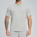 Men's Quick Dry Athletic T-Shirt Short Sleeve Fitness Running Gym Gray Sportswear - S / Tops / Light Gray