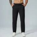 Men's Black Quick-Dry Golf Casual Straight Pants Breathable Outdoor Commuter Trousers - S / Premium Black