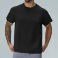 Men's Quick Dry Athletic T-Shirt in Solid Black Color, Breathable Fitness Short Sleeve Top - S / Premium Black