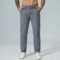 Men's grey quick-dry golf casual pants, straight-leg skin-friendly outdoor commute trousers - S / Medium Grey