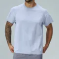 Men's quick-dry athletic t-shirt, light blue variant, breathable fitness workout top. - S / Lake Blue