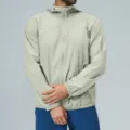 Men's outdoor sun protection hooded zip jacket lightweight breathable activewear coat grey - Grass Green