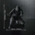 Figurine de ninja imprimée en 3D, décoration de bureau créative et modèle de samouraï noir. - Noir