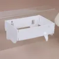 White foldable plastic trash bag holder wall mounted kitchen storage rack bracket. - White