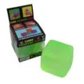 Green cube squeeze ball toy for stress relief, anti anxiety fidget toy with retail box. - Color Box / Green