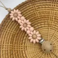 Pink Silicone Flower Pacifier Clip Cute Daisy Dummy Chain Teething Baby Toy Variant Model - Soft Pink