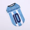 Maillot de foot pour chien chat design Argentine gilet d'été respirant avec le numéro 10. - S / Argentine