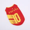 Gilet pour chien de style football rouge Espagne, vêtements d'été pour petits chiens et chats - S / Espagne