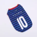 Maillot chien ete bleu raye vetement pour petit chiot animaux respirant t-shirt 10 - France