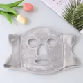 Gel bead ice cooling face mask for post recovery, soothing cold compress full face wrap. - Ice Compress Face Mask Gray (White Beads)