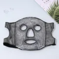 Gel bead ice face mask cooling eye mask postoperative recovery soothing facial cooling care tool - Ice Compress Face Mask Black (White Beads)
