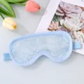 Cool gel eye mask for puffiness relief, soothing cold compress sleep mask with soft fabric. - Blue Ice Bead Eye Mask (White Beads) Style A