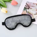 Gel ice cooling eye mask with elastic strap for puffy eyes, migraine relief and soothing relaxation. - Ice Bead Eye Mask Black (White Beads) Style A