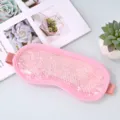 Soft pink gel bead eye mask for soothing cooling relief, stress reduction and relaxing spa care. - Ice Bead Eye Mask Pink (White Beads) Style B
