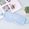 Light blue gel bead ice eye mask for soothing cooling relief, sleep and relaxation. - Ice Bead Eye Mask Blue (White Beads) Style B