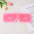Pink gel bead face cooling mask, soft plush edge ice compress eye mask for face relaxation. - Pink (Long Eye Mask) Colored Beads