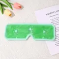 Green Gel Bead Cooling Eye Mask Full Face Cold Compress Mask Soft Fabric Border - Green (Long Eye Mask) Colored Beads
