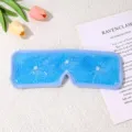 Blue gel ice cooling face mask, soft soothing facial cold pack for swelling and recovery. - Blue (Long Eye Mask) Colored Beads