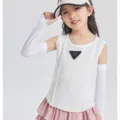 Ensemble de manchons de glace protection solaire d'été pour enfants avec haut et jupe - Modèle à boucle de doigt / Enfant - blanc