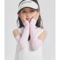 Manches de protection solaire d'été en soie glacée rose pour le cyclisme et anti-UV. - Modèle à boucle de doigt / Enfant - rose
