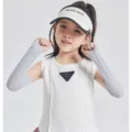 Ensemble de manches de protection solaire en soie glacée pour enfants, version grise. - Modèle à boucle de doigt / Enfant - gris