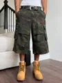 Men's Camouflage Cargo Shorts Multi-Pocket Cotton Casual Outdoor Streetwear Apparel - XS / Camouflage