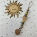 Cadena de chupete de madera y silicona hecha a mano con cuenta de oso, mordedor seguro para bebe. - Gris Oscuro Amarillo